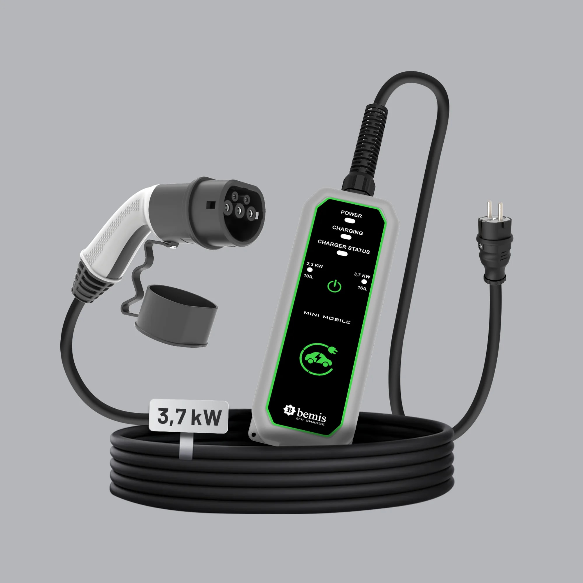 Bemis Mini Mobile 3,7 kW Taşınabilir Araç Şarj Cihazı (Ev Prizli)