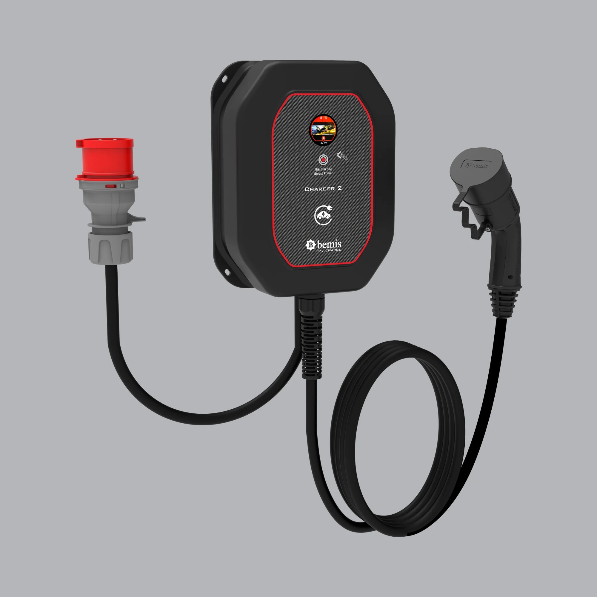 Bemis Charger 2 22 kW Ev Tipi Şarj İstasyonu (Wallbox)