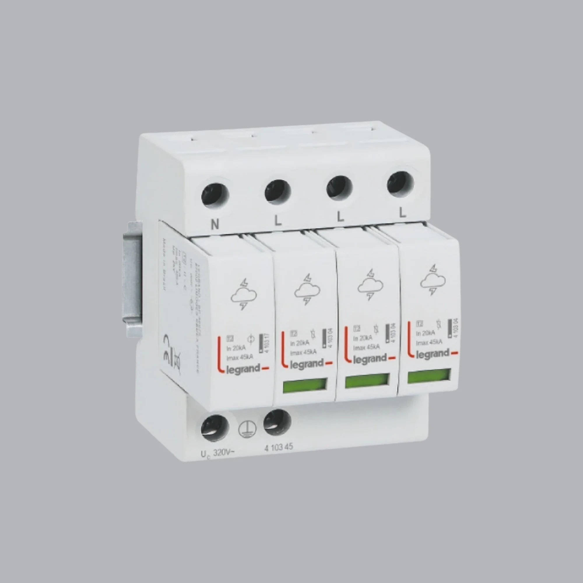 Parafudr T2 3 Faz + Nötr 45 kA – Legrand (4 103 45)