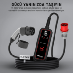 Bemis 11 – 22 kW Taşınabilir Elektrikli Araç Şarj Cihazı (5 Metre Kablolu)