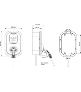 Bemis Charger Plus 2 kablolu akıllı şarj istasyonu, 4-22 kW ayarlanabilir, 5 metre entegre Type 2 kablolu - 2