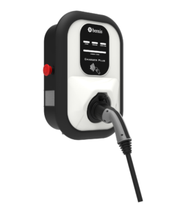 Bemis Charger Plus 2 kablolu akıllı şarj istasyonu, 4-22 kW ayarlanabilir, 5 metre entegre Type 2 kablolu