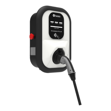 Bemis Charger Plus 2 kablolu akıllı şarj istasyonu, 4-22 kW ayarlanabilir, 5 metre entegre Type 2 kablolu