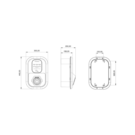 Bemis Charger Plus 2 pano prizli akıllı şarj istasyonu, 4-22 kW ayarlanabilir, cihaz üzerinde Type 2 soket - 2