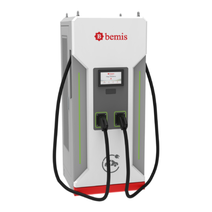 Bemis DC hızlı şarj istasyonu, çift CCS2 soketli, 10 inç dokunmatik ekranlı