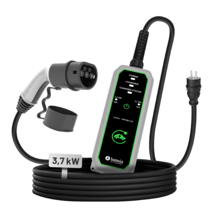 Bemis Mini Mobile taşınabilir elektrikli araç şarj cihazı, 3,7 kW, taşıma çantasıyla